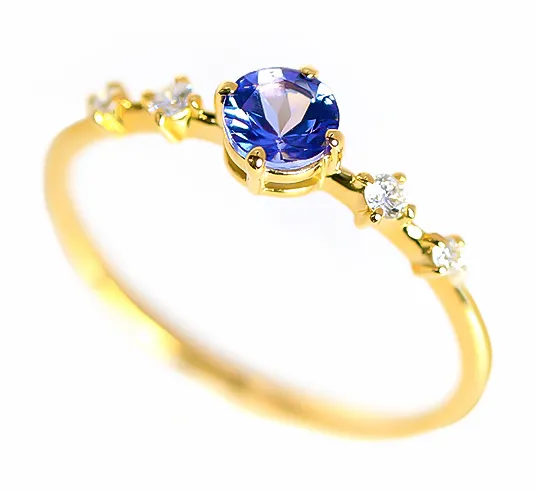 タンザナイトk18ygイエローゴールド