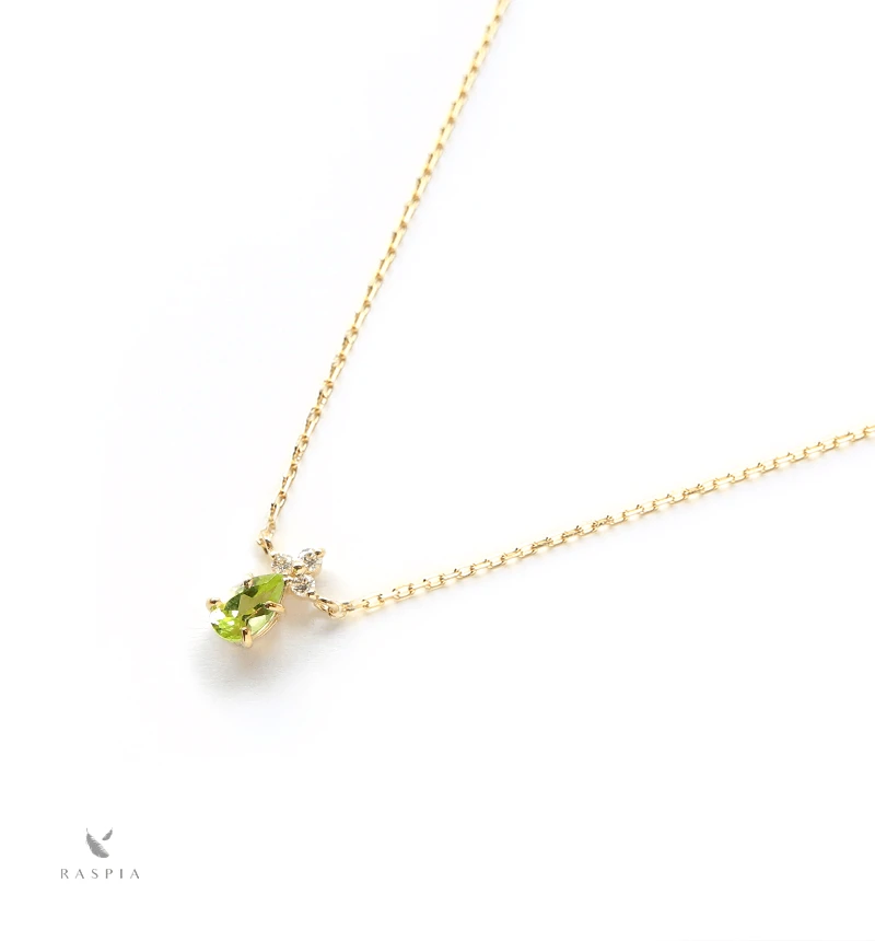 K18 ペリドット＆ダイヤモンドのネックレス ~Ello Lilas~ 8月誕生石