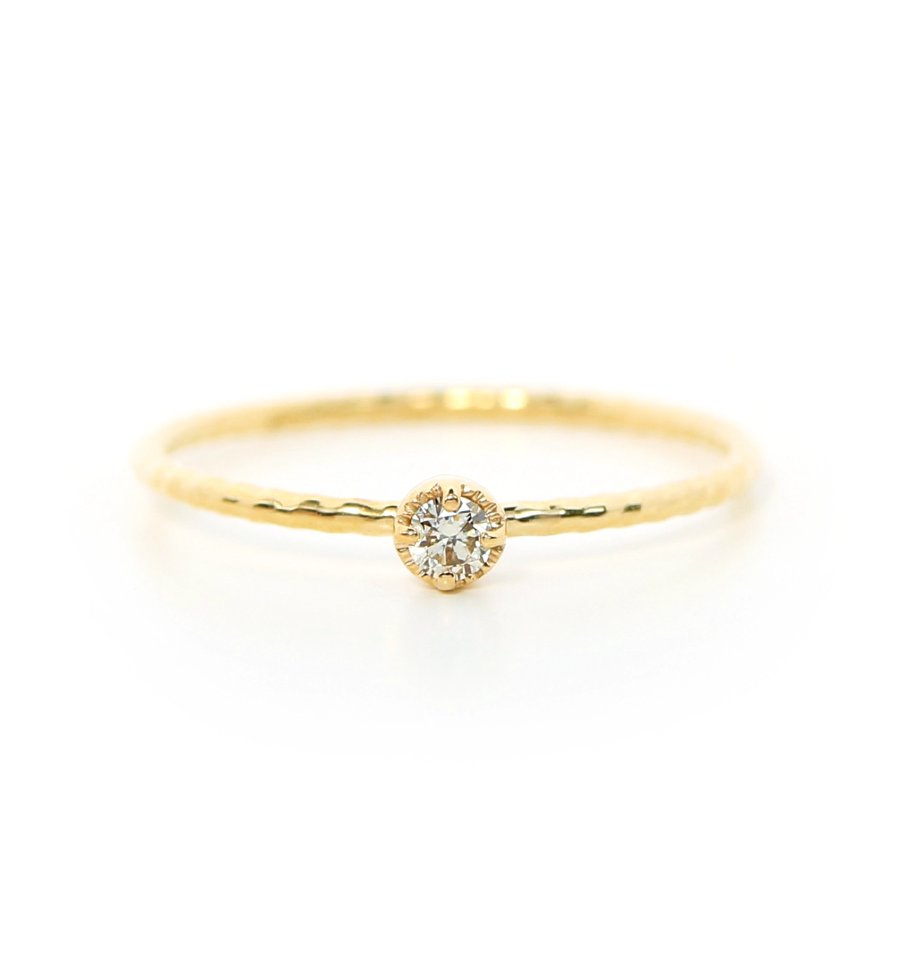 K10 一粒ダイヤモンドのピンキーリング(5号) 4月誕生石 ジュエリーブランド「RASPIA Jewelry」