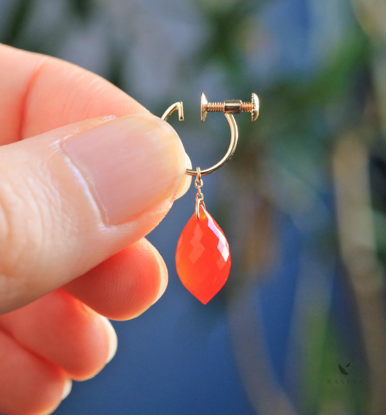 【ほぅ】宝石質カーネリアンのバタフライイヤリング ほぅ様専用】宝石質カーネリアンのバタフライイヤリング