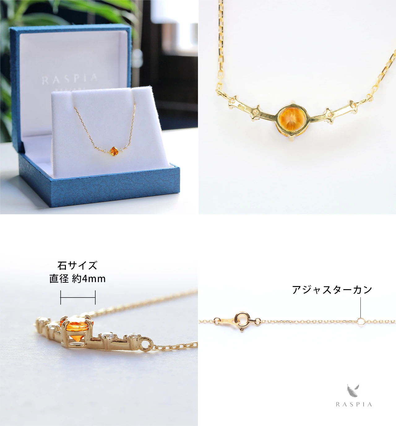 大人かわいい♡チャーム　グラスフィルドイエローサファイア K18 オレンジサファイア＆ダイヤモンドのネックレス（ラウンドカット