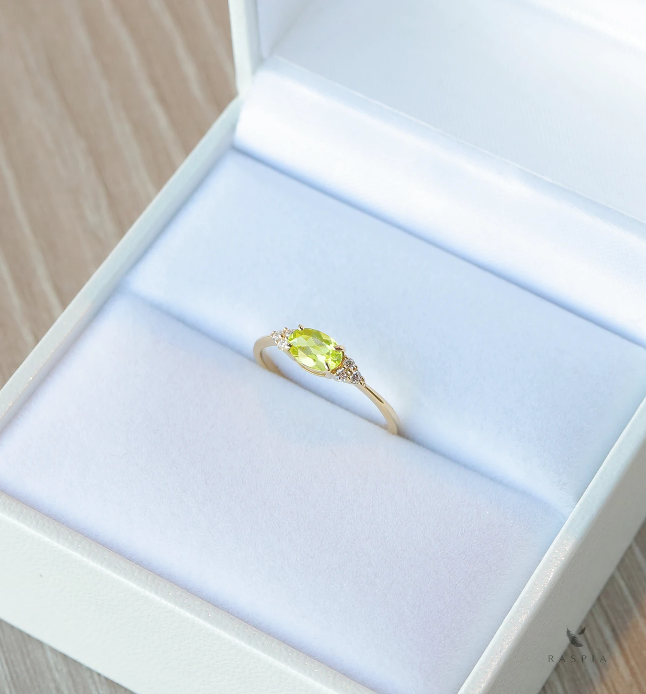 クリソベリル＆ダイヤモンド K18リング オーバルカット ~Ello