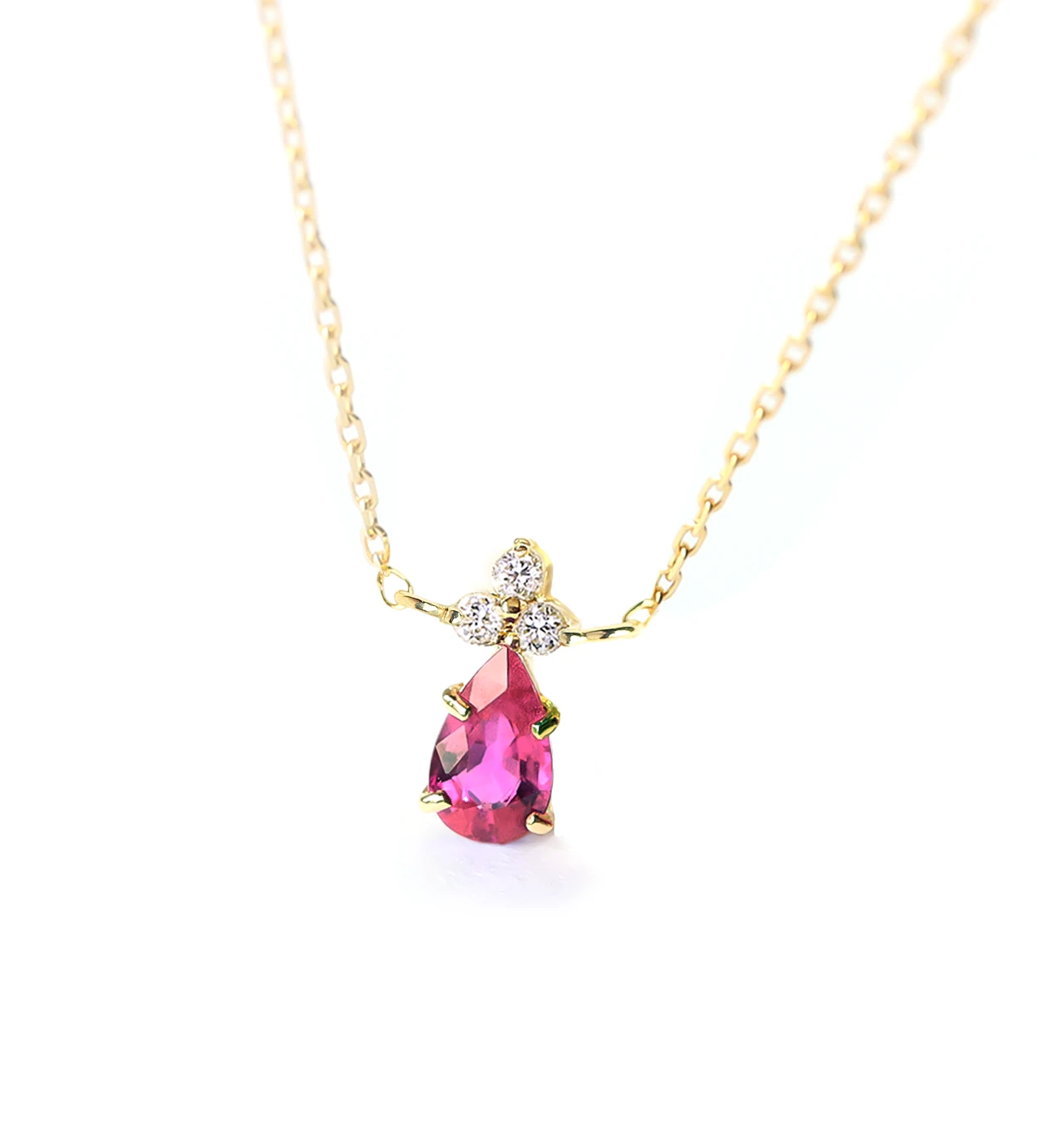 K18 ルビー＆ダイヤモンドのネックレス ~Ello Lilas~ 7月誕生石 ジュエリーブランド「RASPIA Jewelry」