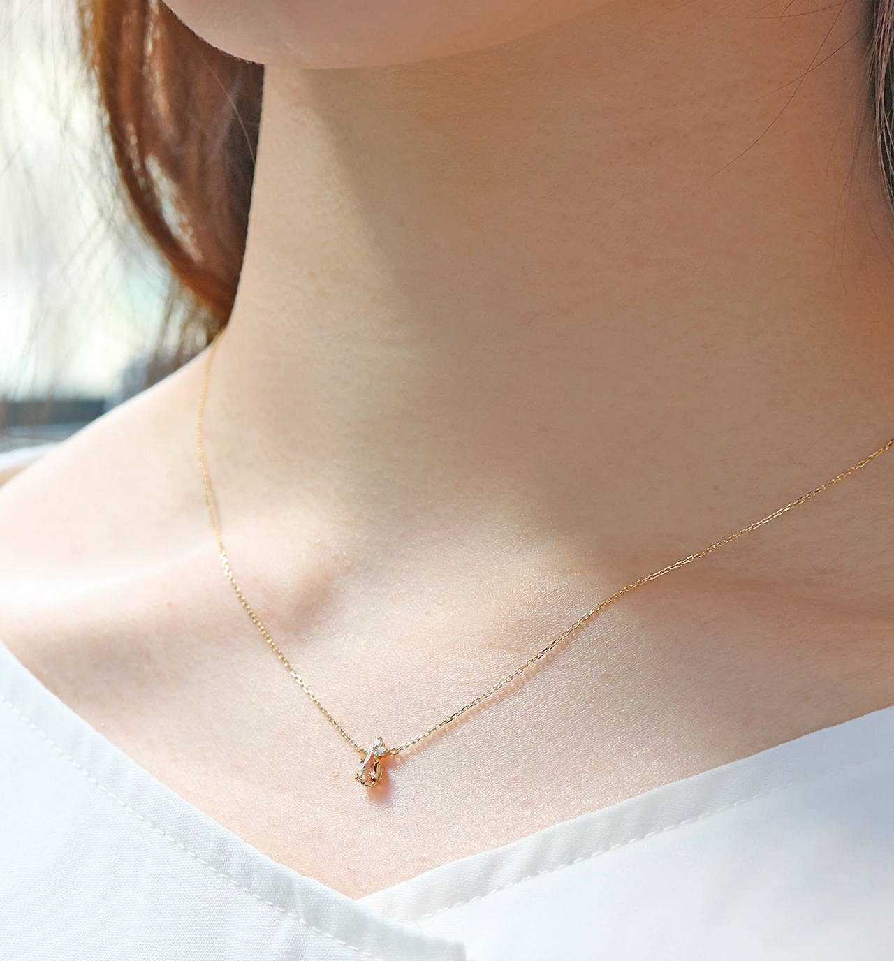 K18 インペリアルトパーズ＆ダイヤモンドのネックレス ~Ello Lilas~ 11月誕生石