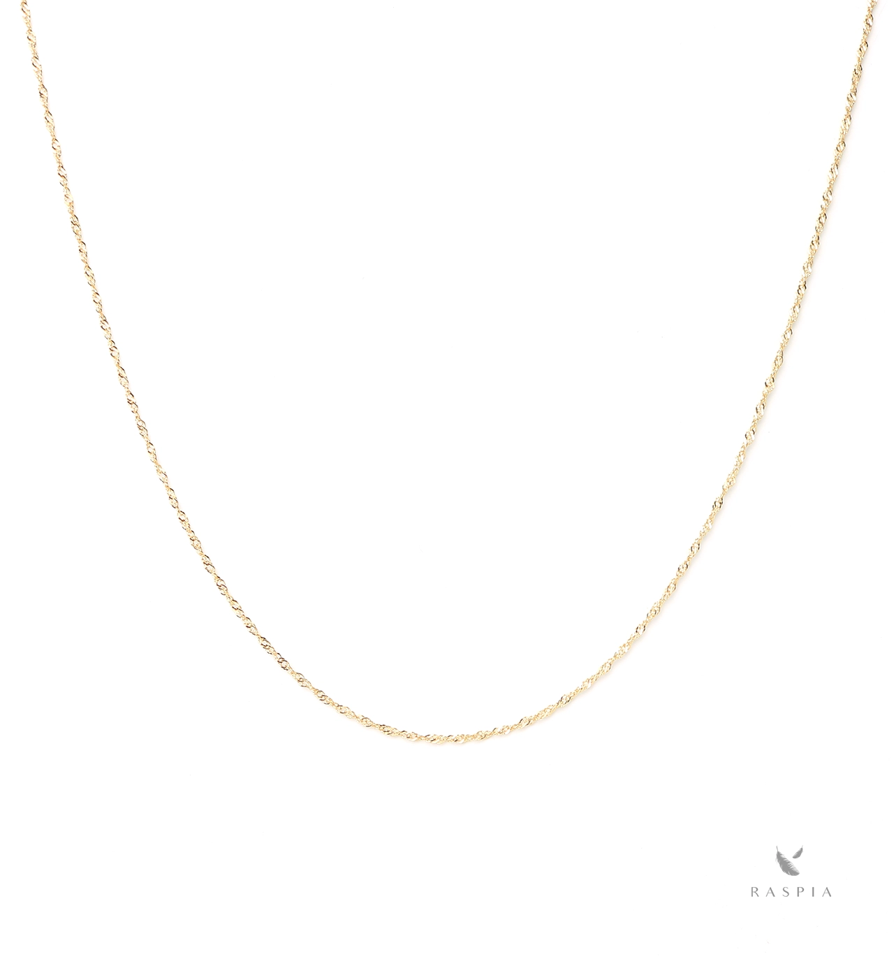 日本製】K18YG (18金イエローゴールド) ネックレス＊スクリューチェーン(全長40cm) ジュエリーブランド「RASPIA Jewelry」