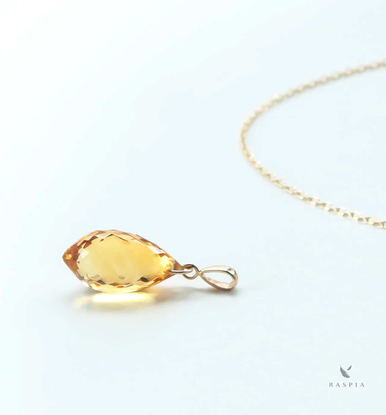 11月誕生石 K10 シトリン(シャンデリアカット) ネックレス